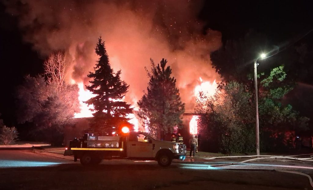 Flames engulf Our Lady of Lourdes Catholic Church in Poplar as firefighters battle the overnight fire.