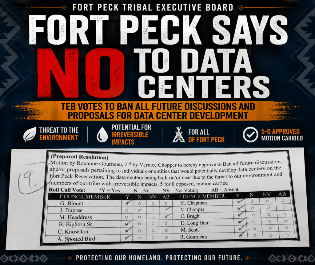Fort Peck Tribe Bans Data Centers to Protect&nbsp;Environment